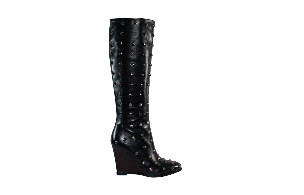 Botas Altas de Cuero Negro DISCO
