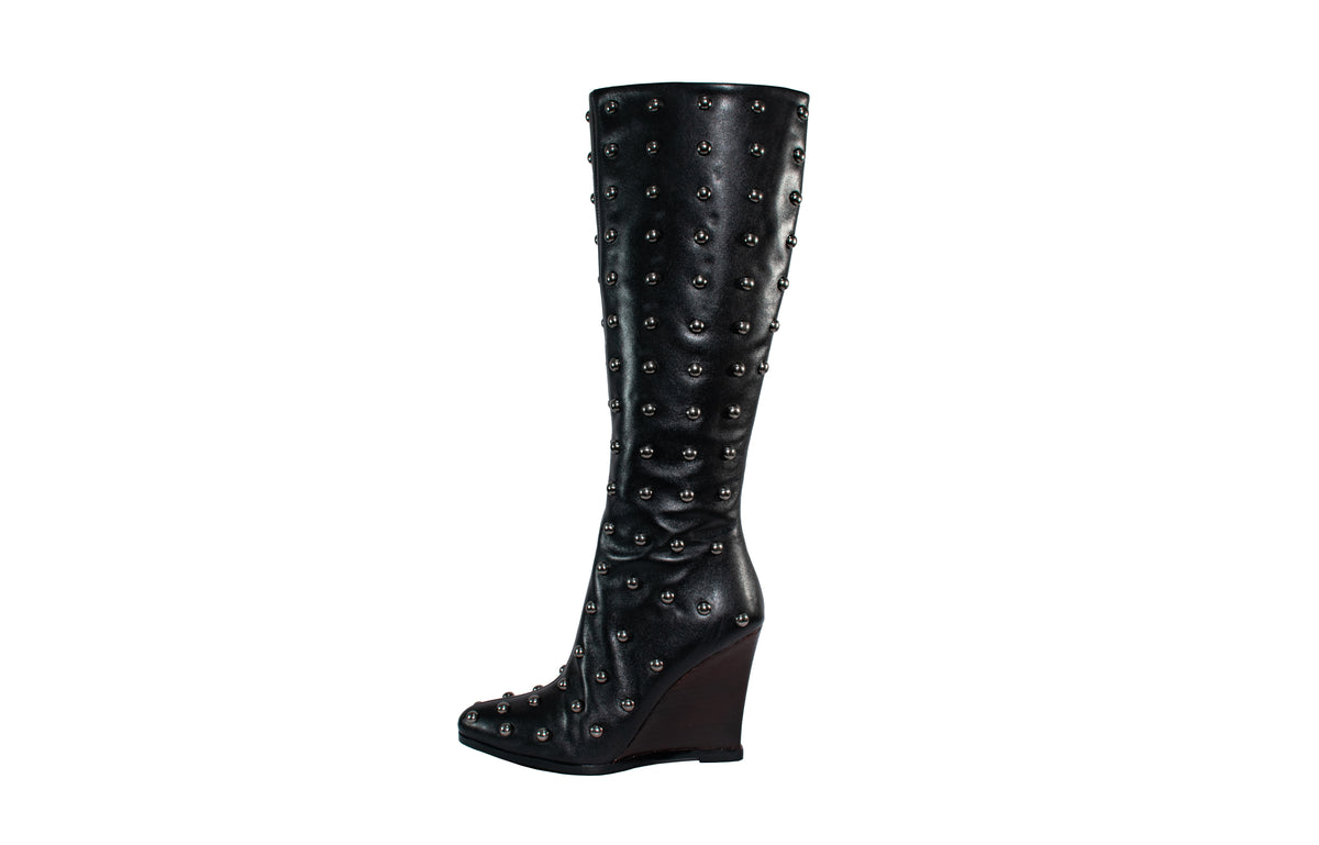 Botas Altas de Cuero Negro DISCO