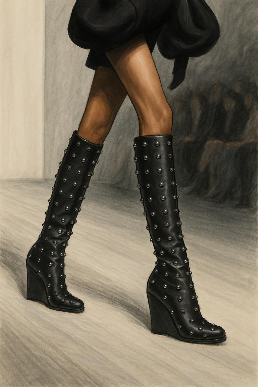 Botas Altas de Cuero Negro DISCO